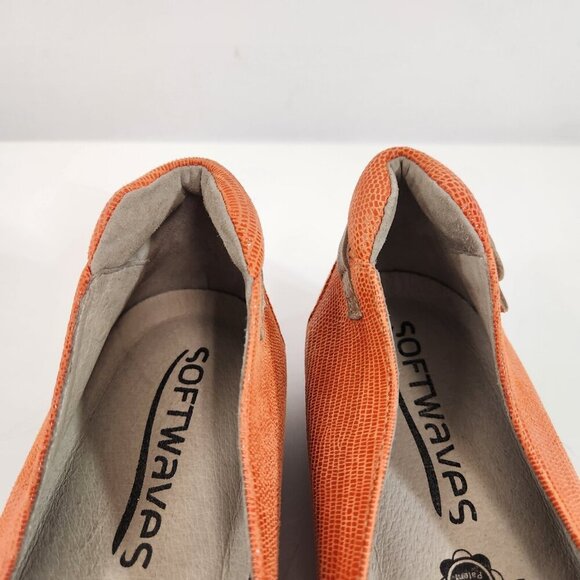 Softwaves Ballet Flats Orange w Buckle Detail Womens size 40 New Unworn Portugal - Picture 4 of 9